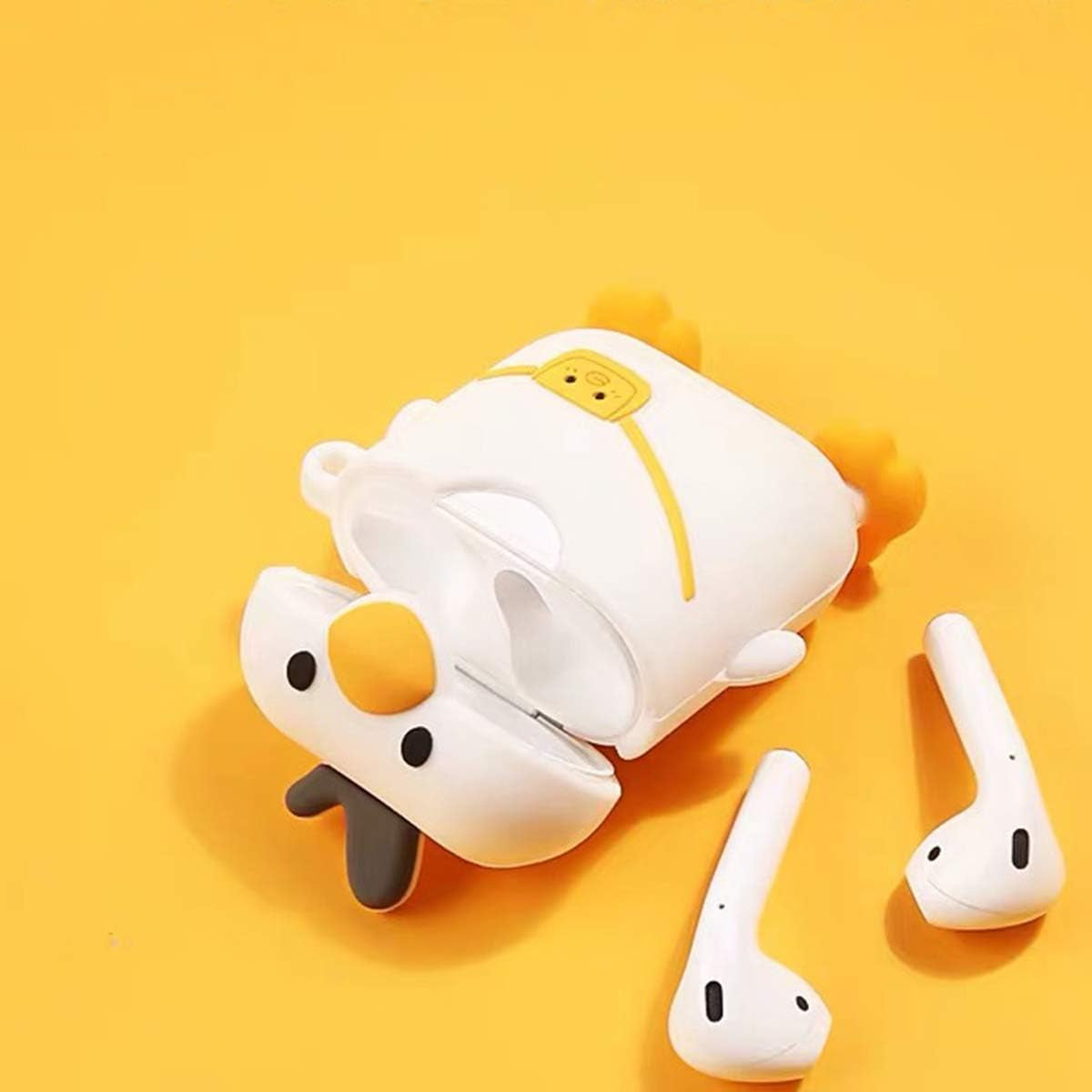 Compatible with Airpods Case Cover with Cleaning Kit, Cute Cartoon Funny Rugged Airpod Cover Shockproof Airpods Protective Case with Keychain for Airpod 1St/2Nd Charging Case