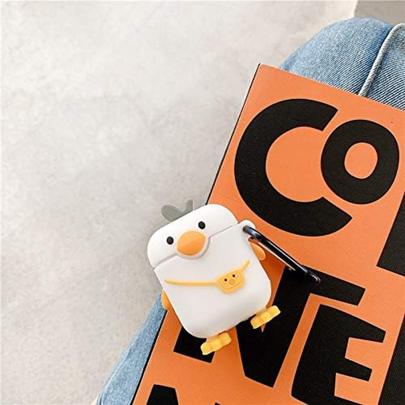 Compatible with Airpods Case Cover with Cleaning Kit, Cute Cartoon Funny Rugged Airpod Cover Shockproof Airpods Protective Case with Keychain for Airpod 1St/2Nd Charging Case