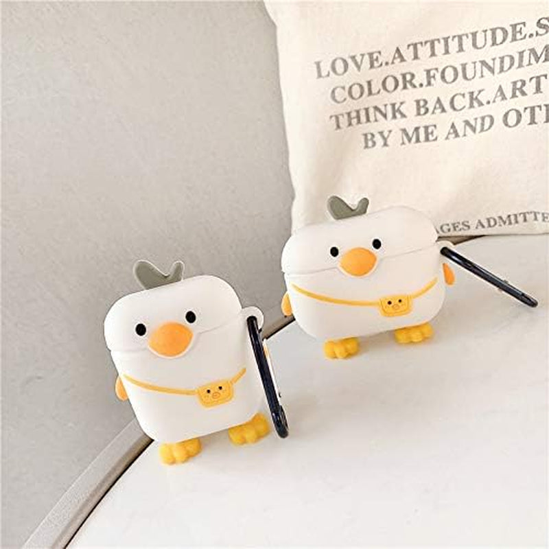 Compatible with Airpods Case Cover with Cleaning Kit, Cute Cartoon Funny Rugged Airpod Cover Shockproof Airpods Protective Case with Keychain for Airpod 1St/2Nd Charging Case