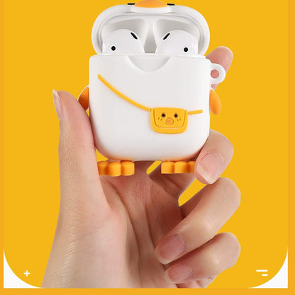 Compatible with Airpods Case Cover with Cleaning Kit, Cute Cartoon Funny Rugged Airpod Cover Shockproof Airpods Protective Case with Keychain for Airpod 1St/2Nd Charging Case